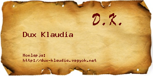 Dux Klaudia névjegykártya