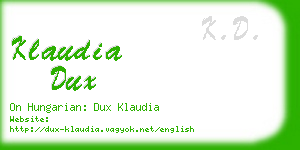 klaudia dux business card